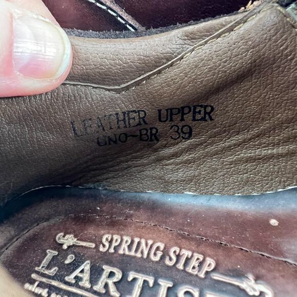 L' Artiste Spring Step Comfort Shoes Women's 7 Burgundy Leather Slip On Casual - Picture 12 of 12